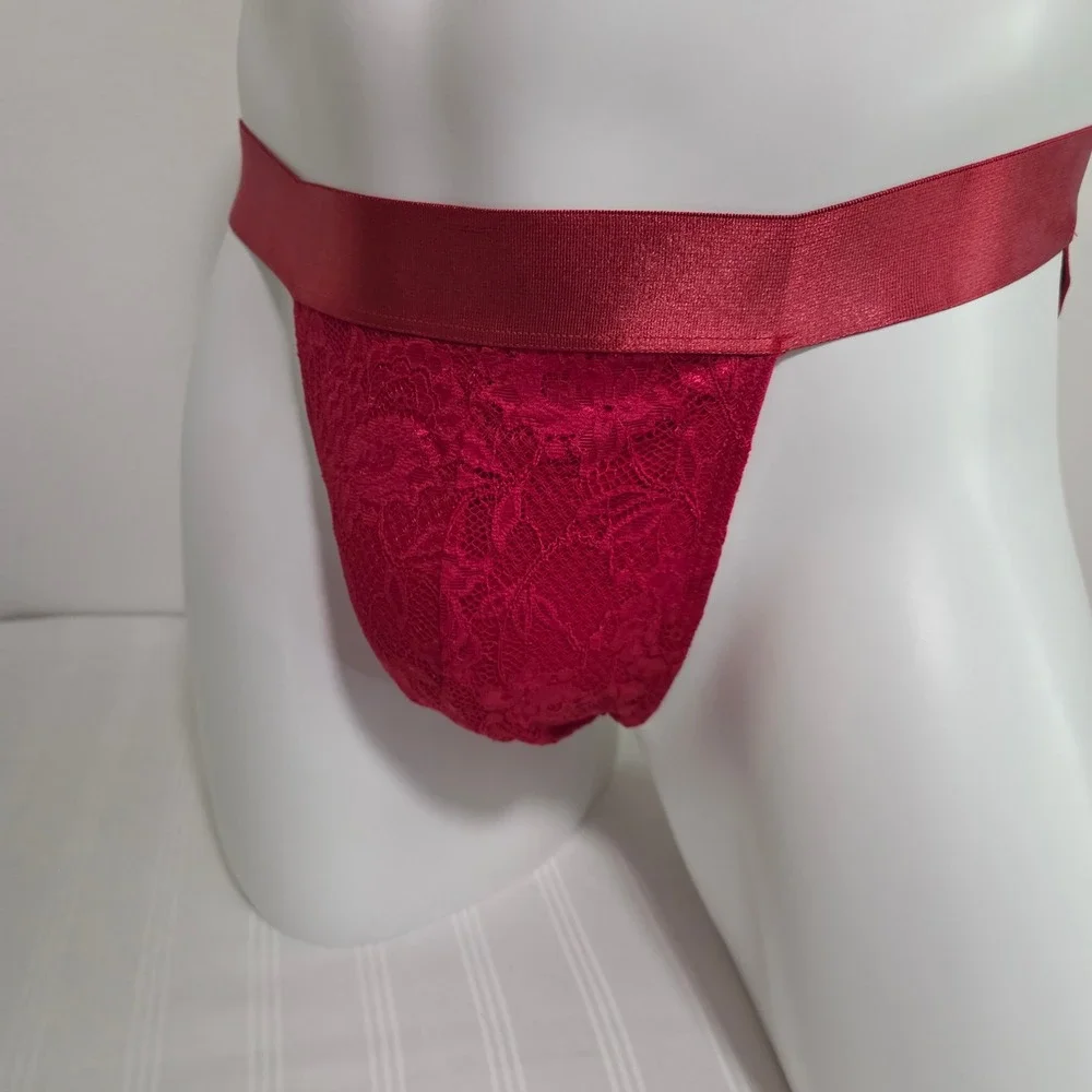 Cosabella Luxury Italian Men's‎ Lace Jock Strap Designer Underwear Mystic Red